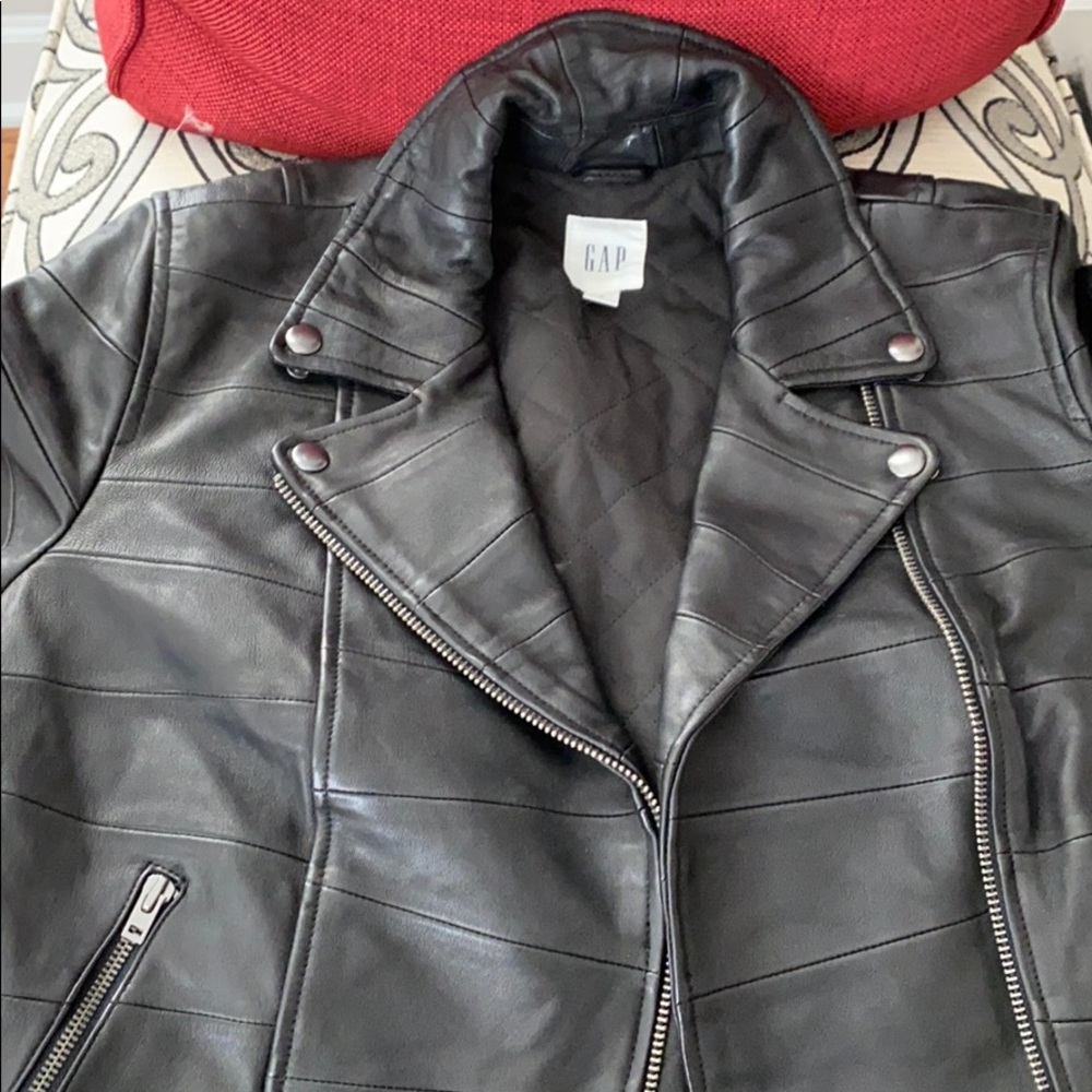 Lamb leather moto jacket